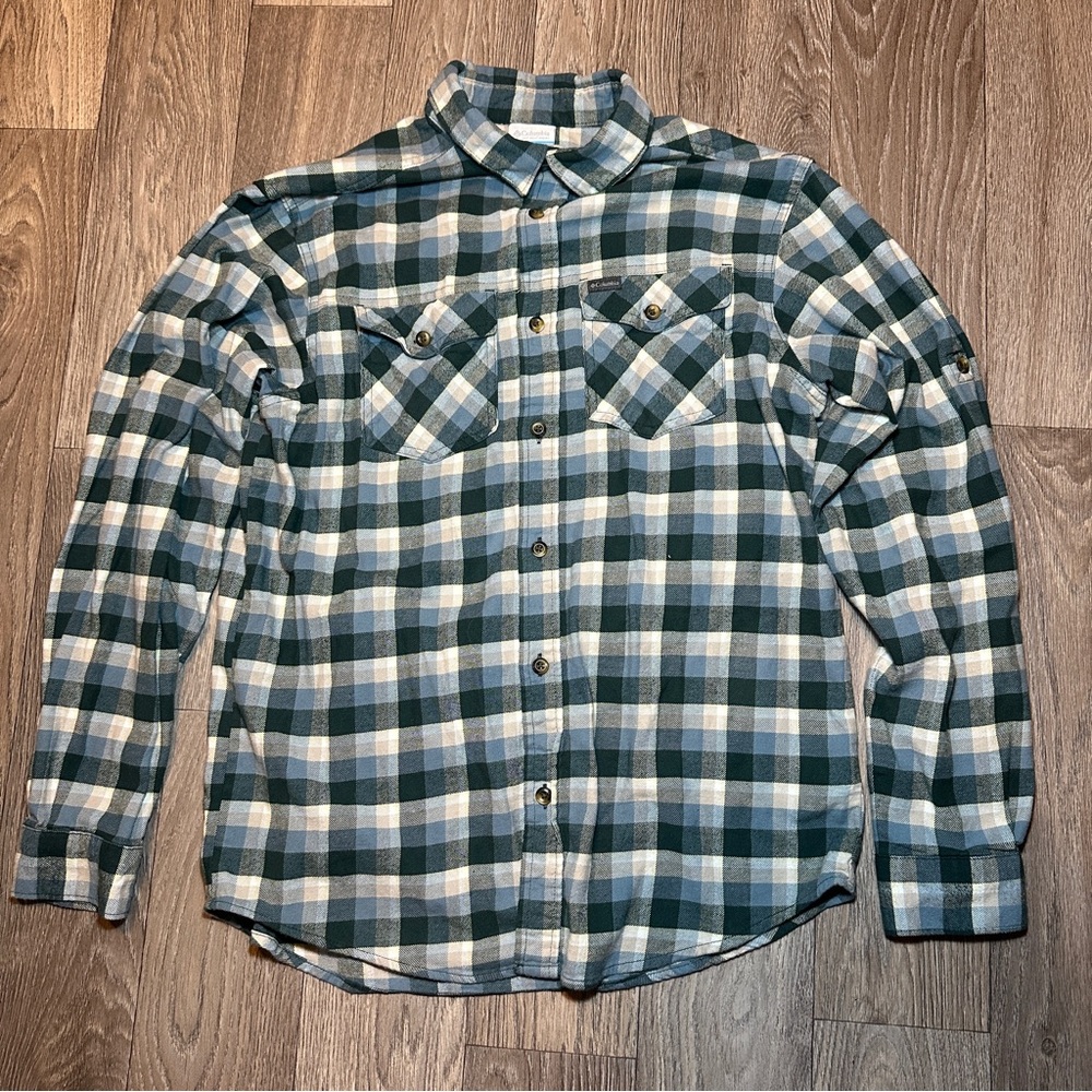 Columbia Plaid Casual Button Down Flannel Shirt